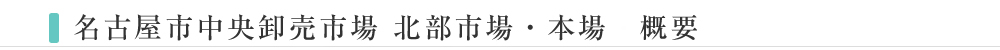 名古屋市中央卸市場 北部市場 概要・沿革